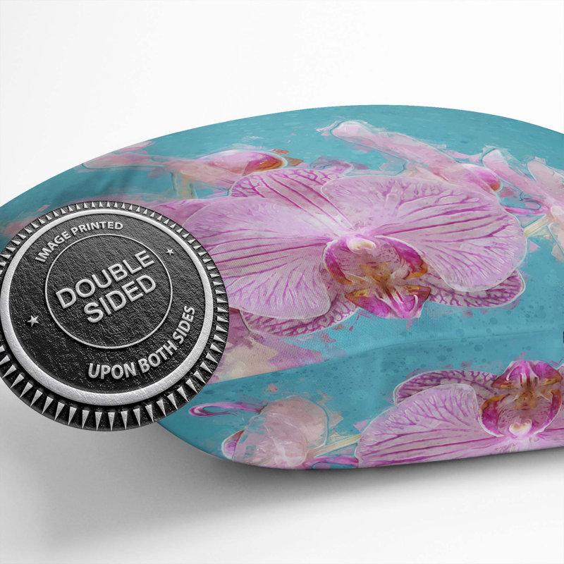 Floral Square Throw Cushion, 40cm H x 40cm W x 15cm D