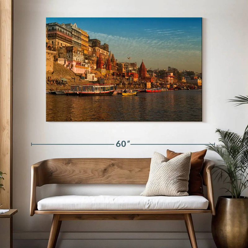 Kavia River Ganges à Varanasi, H 34 po x l 51 po