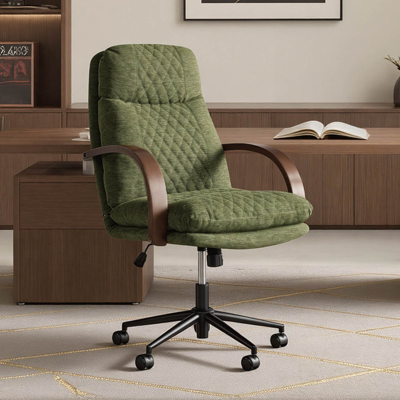 Chaise de bureau pivotante 360 ° Mid-Century, Vert mousse