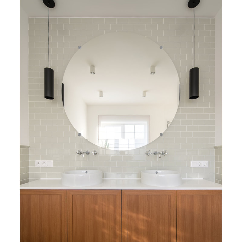 Miroir d'appoint Sans Cadre, Chrome, 39 po x 39 po