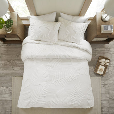Édredon très grand / très grand - chenille de coton, charme côtier, édredon 3 pièces rembourré très grand, style chambre à coucher,