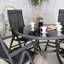 SORRENTO 4 Seater Round Dining Recliner Set with Textylene Multi Position Chairs-16004311