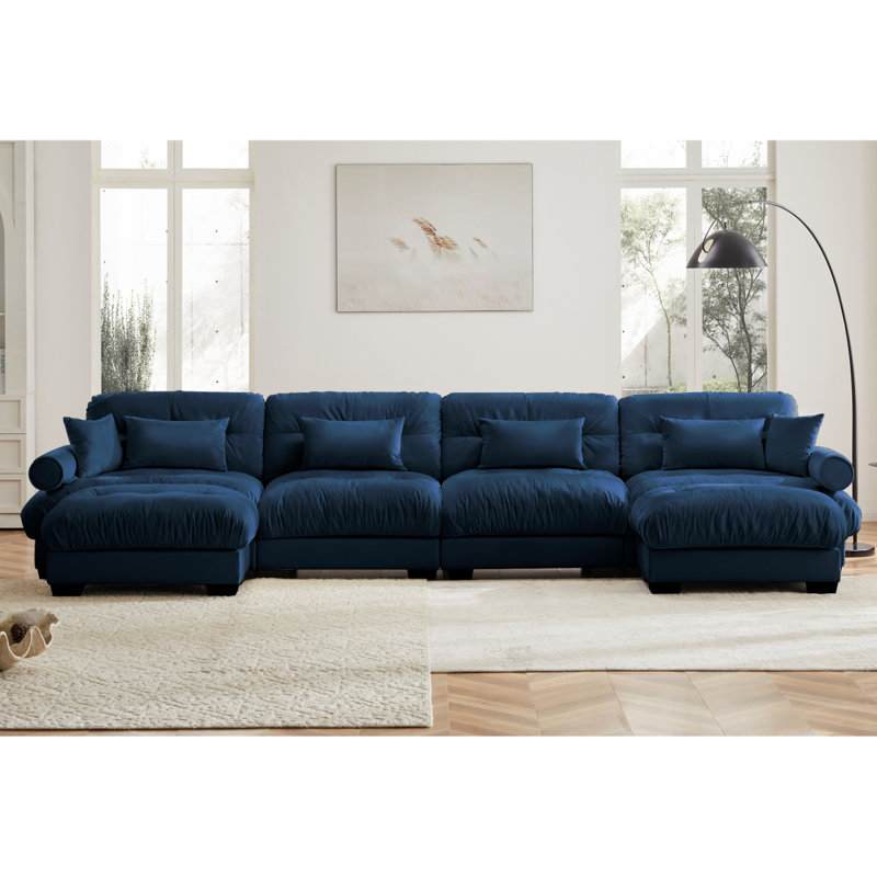 Canapé modulaire en forme de nuage Modern Sofau, Bleu