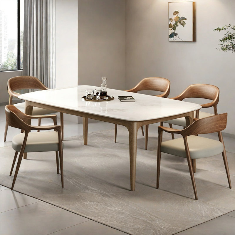 Ensemble de table de salle à manger rectangulaire Luxury, H 29,9 po x L 59 po x l 35,4 po, 7