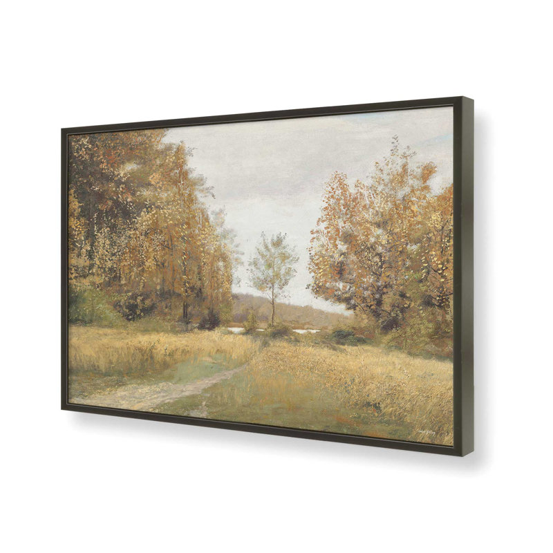«Fall by the Lake» par Amber Sterling, reproduction d'art, L 16 po x H 12 po, Noir, Impression encadrée