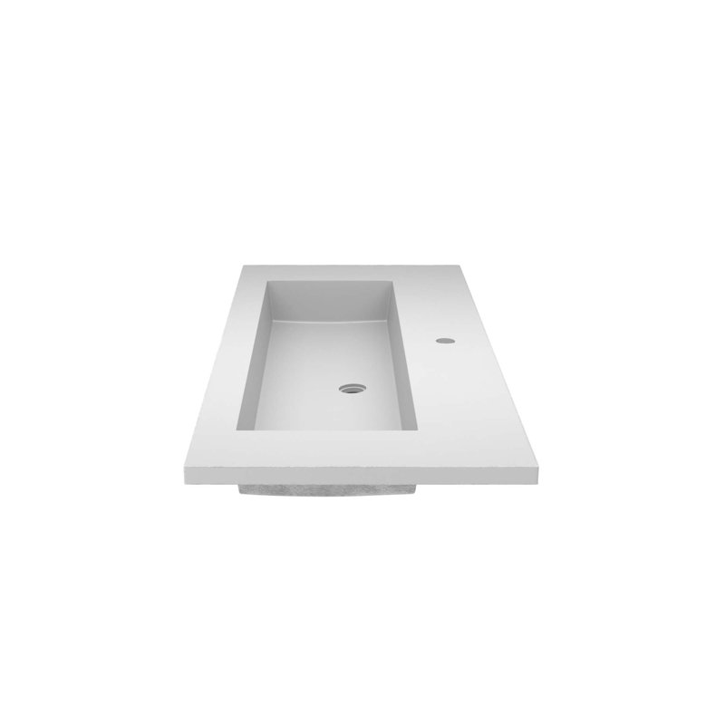 48" Capistrano Vanity Top With Integral Sink, Pearl, Single