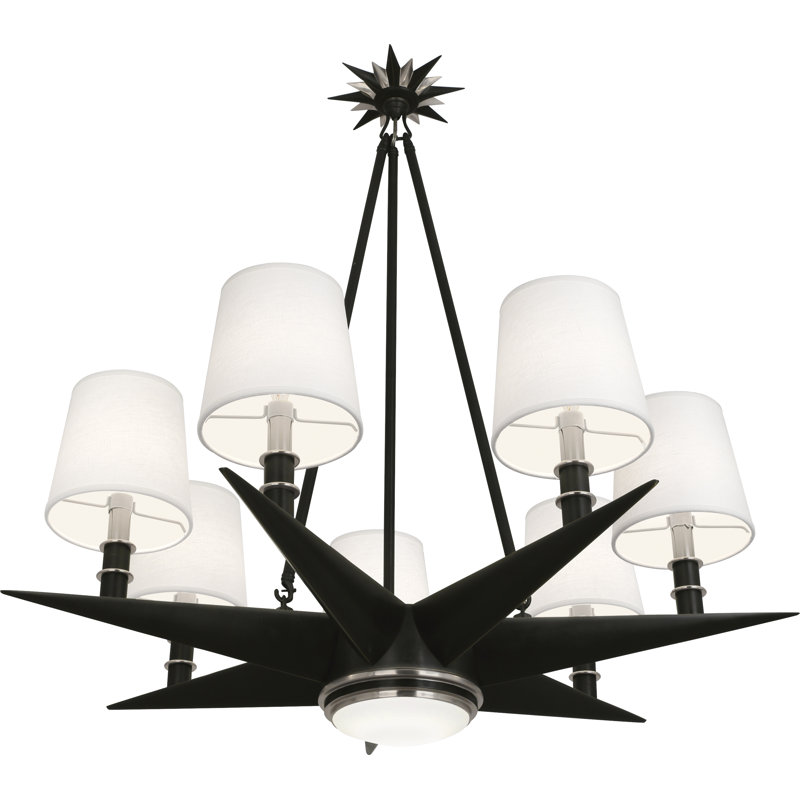 Lustre géométrique 8 lumières ombré Cosmos, Argent antique