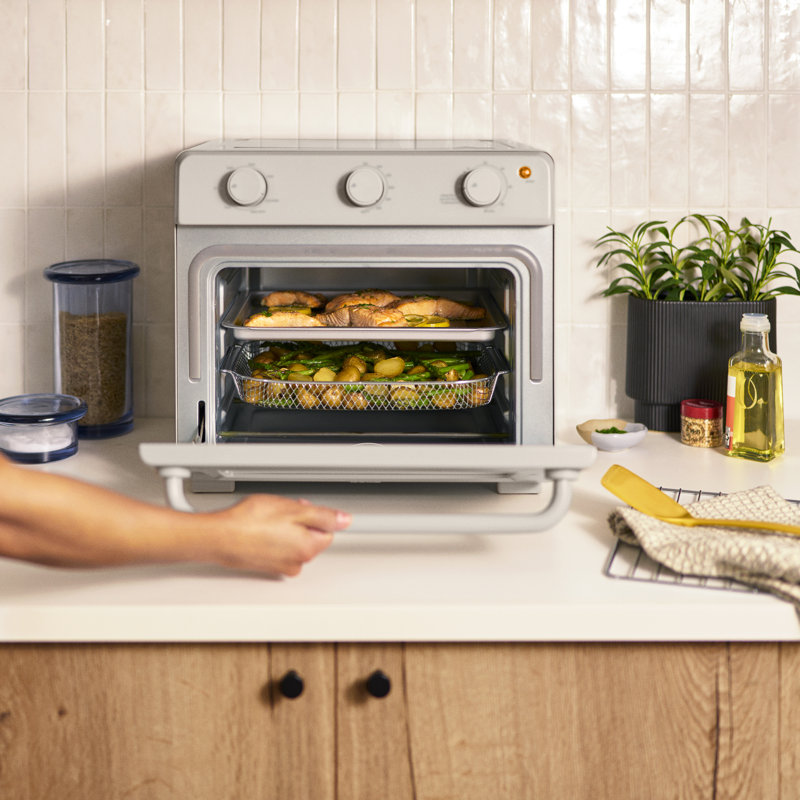 Silver Digital 6-Slice Toaster Oven with Air Fryer