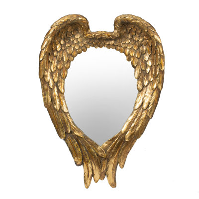 22" X 16" Golden Wing Accent Mirror, Wall Mirror For Living Room, Entryway, Bedroom, Foyer, Office