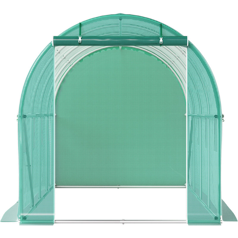 Large Walk-In Tunnel Greenhouse With Galvanized Steel Hoops And 8 Roll-Up Windows - 15 X 7 X 7 Ft Portable Plant Hot House With Zippered Door | Gift Idea