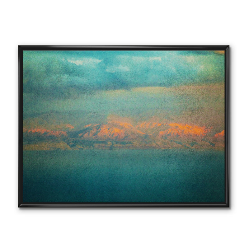 «Glowing Mountains over Sea», reproduction d'art sur toile, Toile encadrée noire, H 24 po x l 32 po x P 1 po