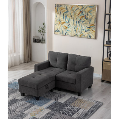 Causeuse modulaire de 57 po de large avec repose-pieds