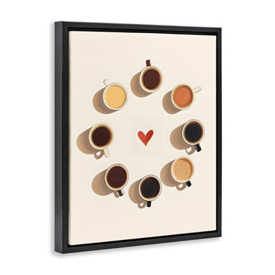Cercle de tasses à café avec cadre flottant, design par Arlington Prints