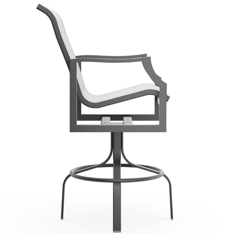 Nico Outdoor Swivel Bar Stool, Porcelain, Oyster