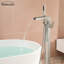 Robinet de baignoire sur pied à poignée simple avec douchette sur pied-55321989