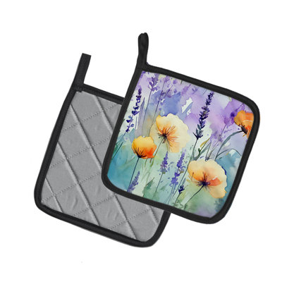 Caroline's Treasures Floral Polyester Potholder Set