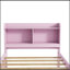 Lit simple avec lit gigogne, bibliothèque, rose