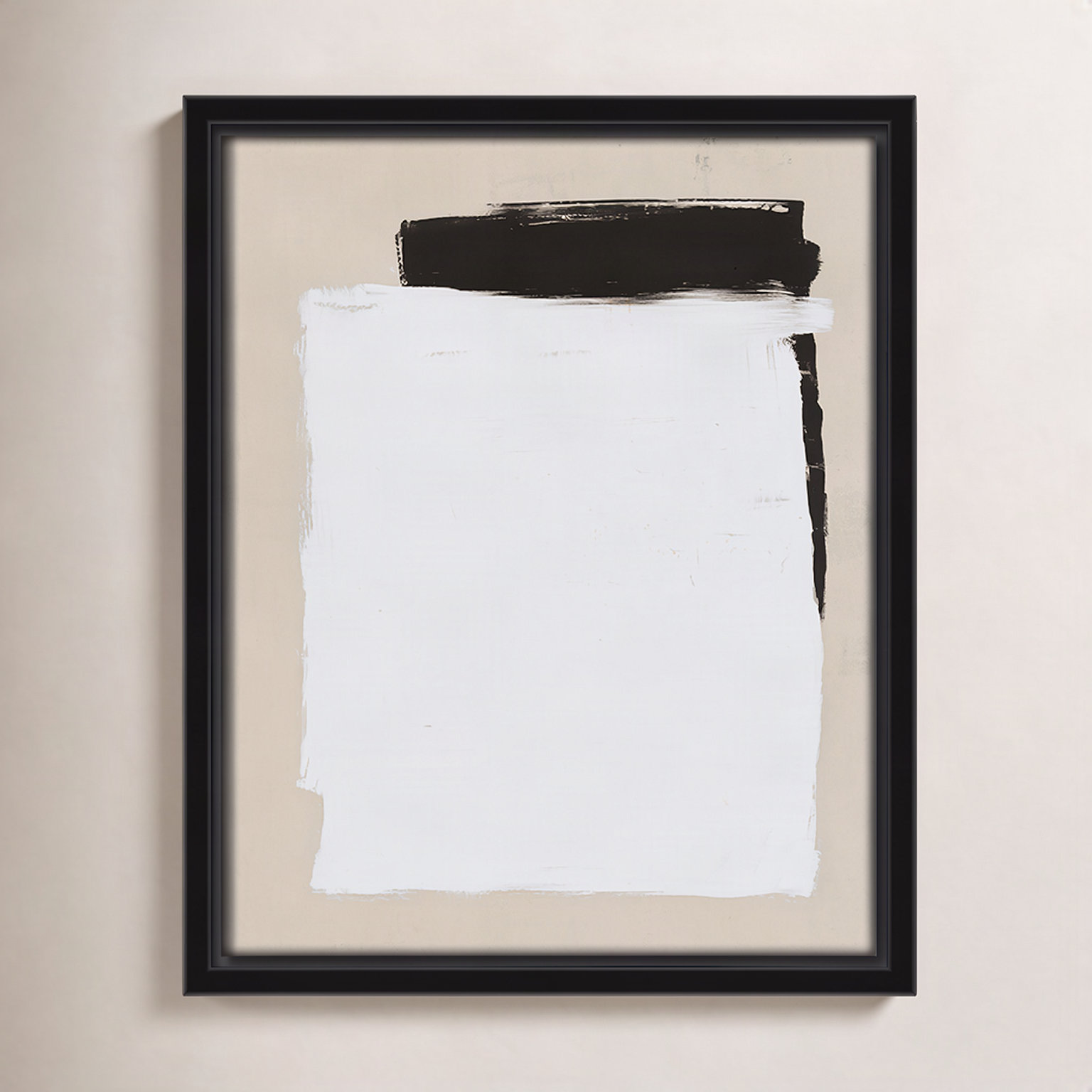 Two Mirrors, 11.5" H x 9.5" W, Framed Canvas, Black