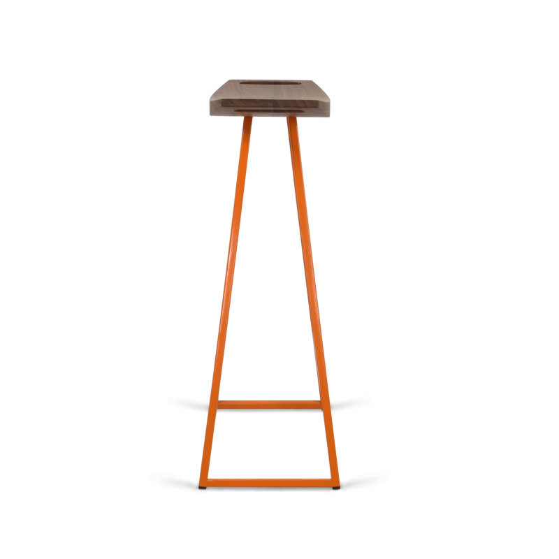 Tabouret de comptoir 24 po Roberts, Orange, Noyer