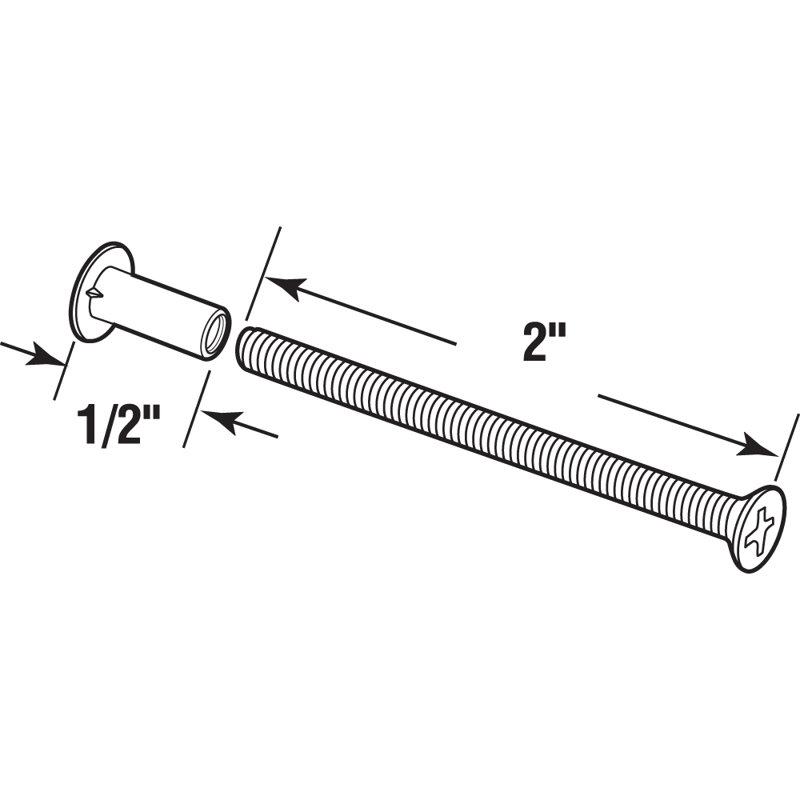 Prime-Line Sliding Door Binder Posts with 2 Screws Steel, 5.4" H x 3.7" W x 0.6" D