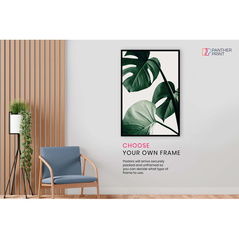Green Monstera Plant Leaves - No Frame Print, 31cm H x 20cm W x 1cm D