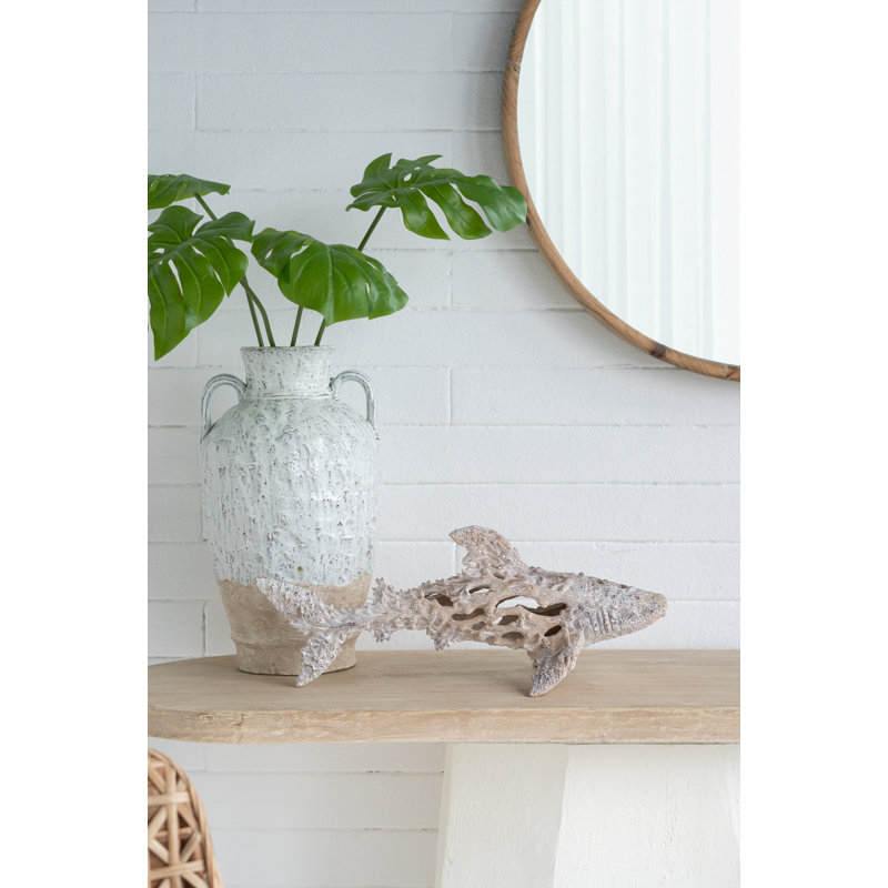Coral Look Shark  19.5" x 7.5" x 7.5"  White