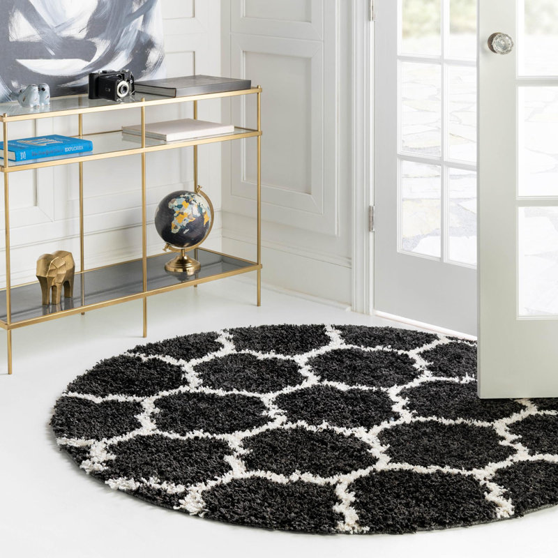Geometric Indoor Rug, Round 5'3"