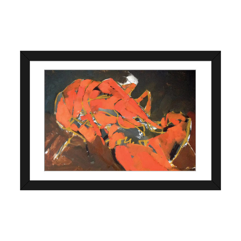 «Abstract Lobster I», impression sur toile, H 16 po x l 24 po x P 1 po, Papier d'art encadré noir