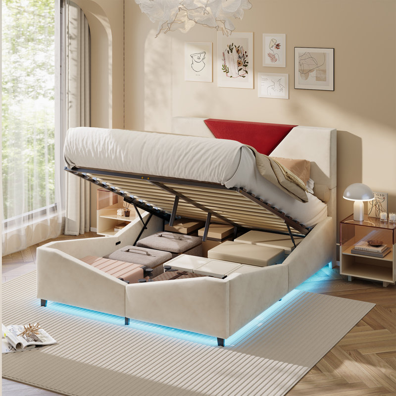Upholstered Ottoman Storage Bed, European Kingsize (160 x 200 cm)