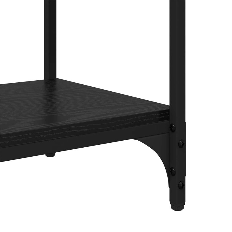 Book Cabinet Engineered Wood and Steel Media Rack/Sizes, Black oak