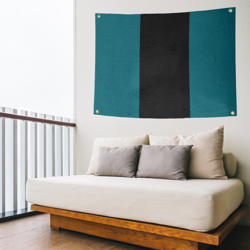 Tapisserie de polyester San Jose, H 59 po x l 80 po x P 2 po, Bleu foncé/noir profond/bleu foncé