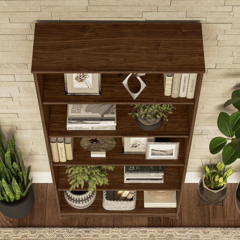 Tall 5 Shelf Bookcase in Modern Walnut, Modern Walnut
