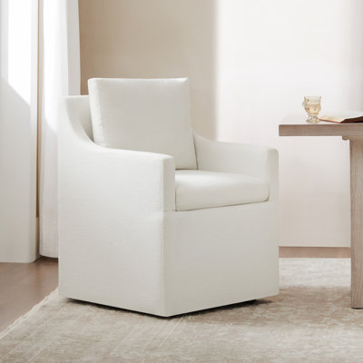 Upholstered Back Dining Chair With Casters