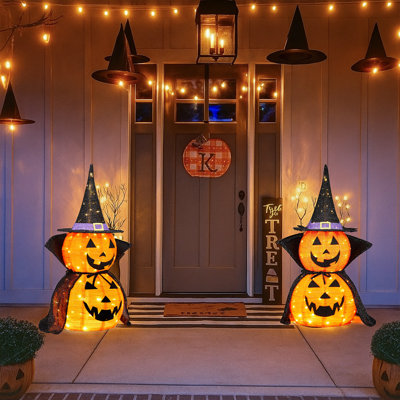 Ensemble de 2 citrouilles d'Halloween 35 po 
