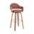 Romarin Swivel Counter or Bar Height Bar Stool with Arms and Footrest in Faux Leather, Wood-879254836-879254841-879254842