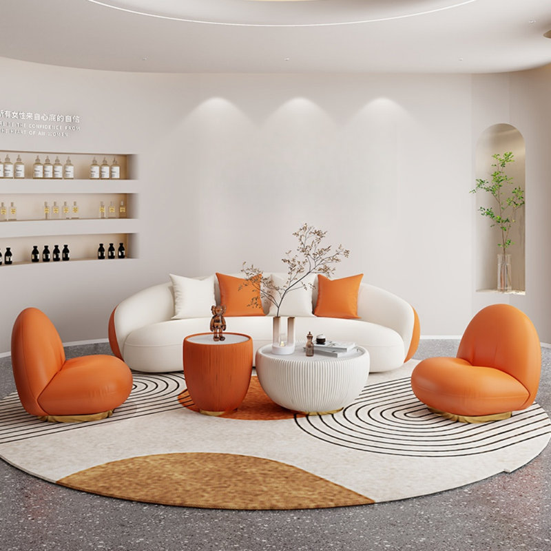 Canapé en forme d'arc orange simple et léger de luxe