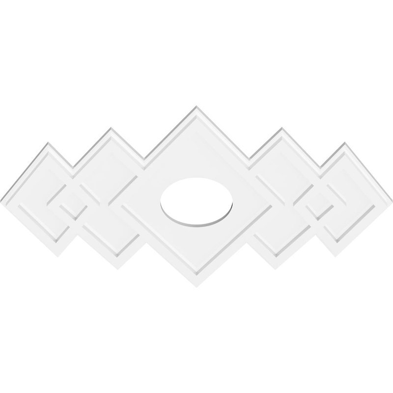 Médaillon de plafond contemporain en PVC de qualité architecturale Zoe, H 25,375 po x l 38 po x P 1 po