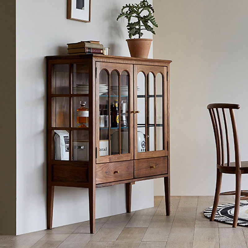 Dark brown Solid  Wood Display Cases