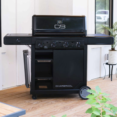 Charbroil Pro Series 4-burner Infrared Propane Gas Grill, Griddle, and Charcoal Combo with Side Burner