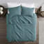 Courtepointe 2 pièces sarcelle simple / simple TG - réversible, microfibre, rembourrée de coton, pour une chambre à coucher douce et moelleuse, microfibre avec rembourrage, microbienne, confort matelassé Channel