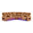 U8611 Camel Sectional With Power Headrest, Continuous Led And Speaker