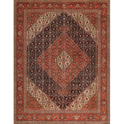 Tapis oriental brun / rouge