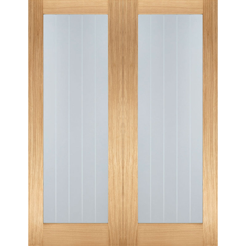 Mexicano Glazed Oak Internal Door Pair, 198.1cm H x 91.5cm W x 4cm D