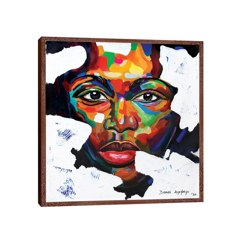 Isolation II by Damola Ayegbayo - Print on Canvas, Classic Brown Wood Framed, 45.72cm H x 45.72cm W x 3.81cm D