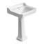 Isabella Collection Traditional Pedestal 23.5" Sink, Rectangular Bowl, Backsplash, Dual Soap Ledges, Decorative Trim and Overflow-288529159
