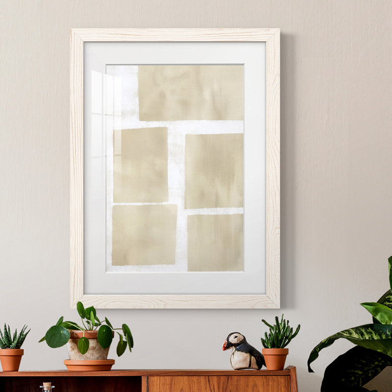Boîtes en mouvement I - Peinture encadrée, H 20 po x l 17 po x P 1 po, Blanc