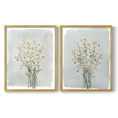 «Chamomile Bouquet I», reproduction encadrée de qualité supérieure - prête à être accrochée - aucun clou requis - aucun clou requis