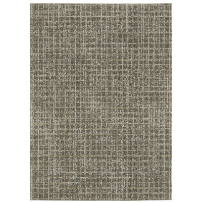 Tapis gris / beige à carreaux