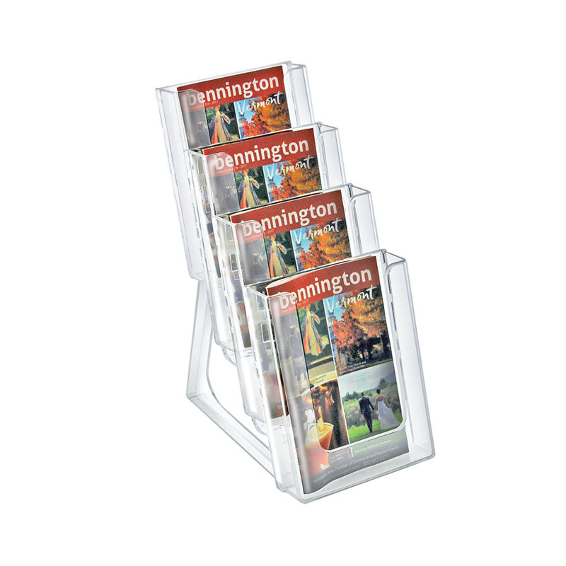 Four-Tier Modular Bifold Brochure Holder, 2-Pack