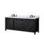 Meuble-lavabo double brun 80 po X P 22 po D, ensemble de comptoir et robinet en quartz blanc-117970821-117970819